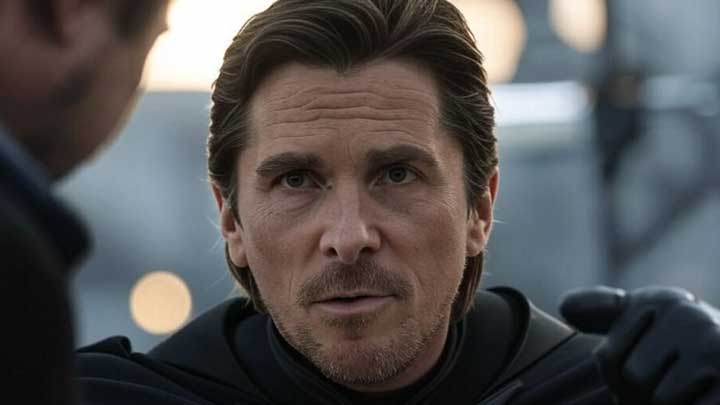Christian Bale leads a creative discussion on set, asserting quiet but firm dominance in his craft.